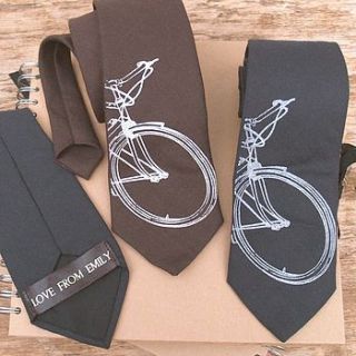 personalised bike print wool tie by stabo