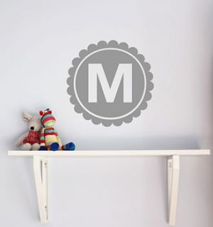 personalised letter monogram wall sticker by little chip