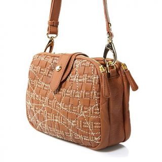 Clever Carriage Hand Lattice Woven Leather Messenger