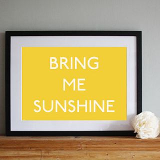'bring me sunshine' nostalgic art print by pearl and earl