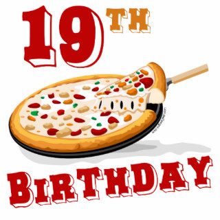 19th Birthday Pizza Party Cut Out