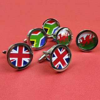 customised country flag cufflinks by wild life designs