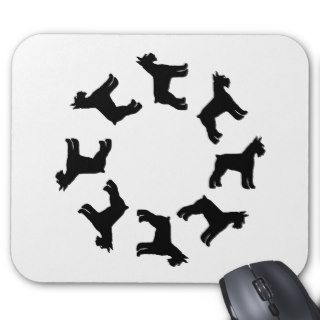 Circle of Giant Schnauzers (blk) Mouse Mat