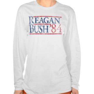 Reagan Bush 84 1984 vintage retro campaign Tee Shirts