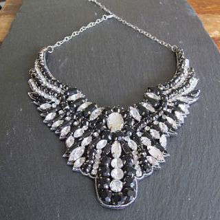 black and clear bead statement necklace by molly & pearl