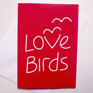 valentine card 'love birds' by hello dodo