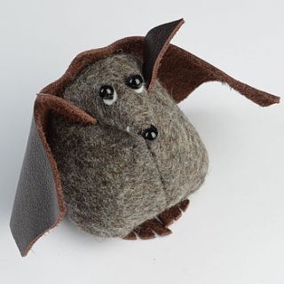 handmade miniature soft sculpture bat by mirjami design