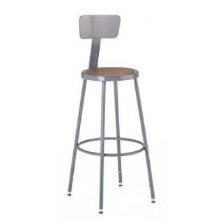 Height Adjustable Stool with Adjustable Legs Back Included, Seat Material Standard, Seat Height 25"   33" H   Barstools