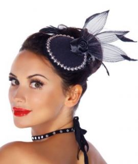 Pinkyee Women's Small Hair Clip with Rose Black Fashion Headbands