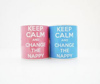 'keep calm and change the nappy' mug by wunderpop hip & funky design