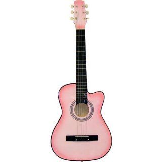 PINK CUTAWAY Folk Acoustic Guitar w/Black Bag / Guitars Musical Instruments