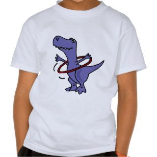 XX  Funny T rex Dinosaur Using Hula Hoop Tshirts