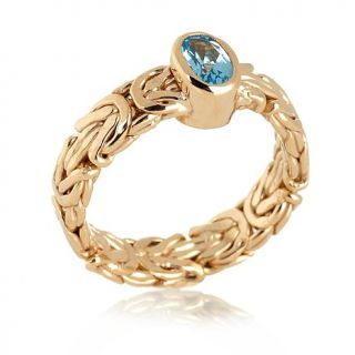 Technibond® Oval Gemstone Byzantine Style Band Ring