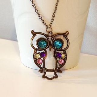 'perched owl' necklace by lucky roo