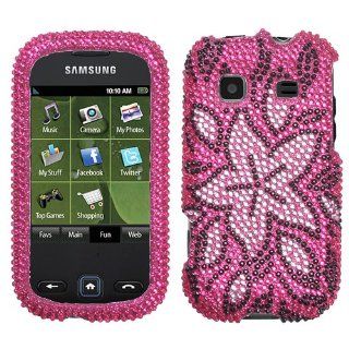 Samsung Trender (Sprint) Diamond Crystal Bling Protector Case   Tasteful Flower Cell Phones & Accessories