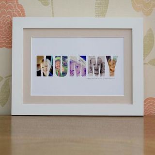 personalised framed ‘mummy’ photograph print by imagine photowords & craft kits