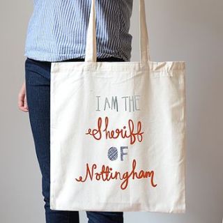 sheriff of nottingham canvas bag by hannah stevens