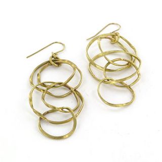 many circles brass earrings by exclusive roots