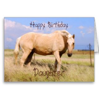 Daughter Happy Birthday Palomino Horse Card