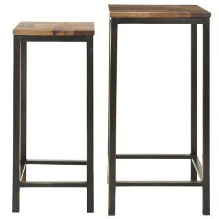 Safavieh American Home Collection Verwood Brown Nesting Tables, Set of 2   Wood Metal End Table