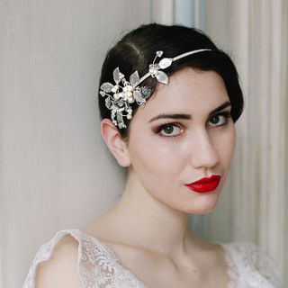 floribunda silver rose wedding hairband by cherished