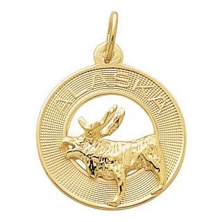 Rembrandt Charms Alaska Moose Charm, 14K Yellow Gold Jewelry