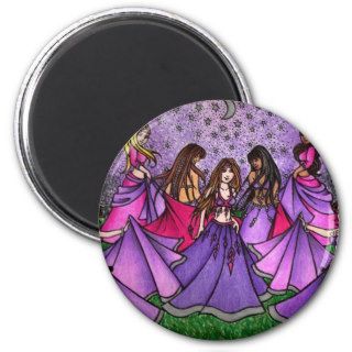 The Gathering of Belly Dancers in Purple Refrigerator Magnet