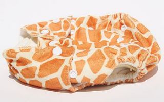 giraffe print reusable cloth nappy by patoo