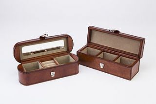 leather jewellery box set his and hers by life of riley