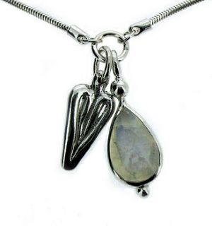 teardrop moonstone pendant by will bishop jewellery design