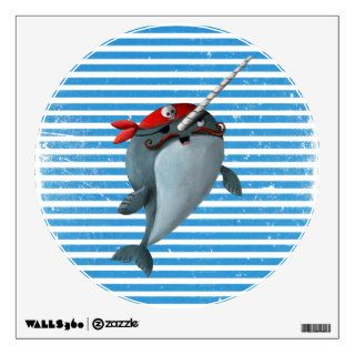 Cute Pirate Narwhal Room Graphics