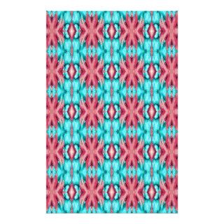 Pink and Turquoise Starfish Pattern Stationery Design