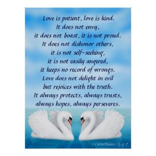 Love Swans 1 Corinthians 13 Print