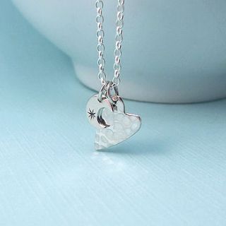 love you to the moon and back silver necklace by wished for