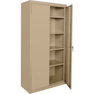 Sandusky Lee Commercial Grade All Welded Steel Cabinet — 36in.W x 18in.D x 78in.H, Sand, Model# CA41361878-04  Storage Cabinets