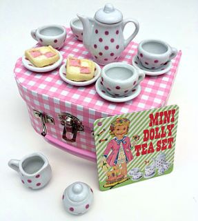 mini dolly pink retrospot tea set sale by the little picture company