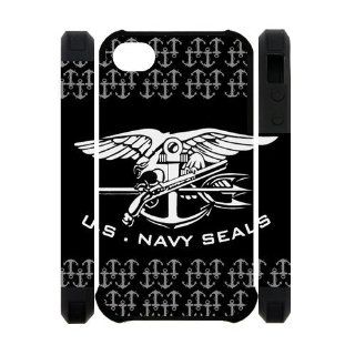 US Navy Seals Custom Dual Protective Polymer Iphone 4S/4 Hard Case Cover Navy Seals Logo Cell Phones & Accessories