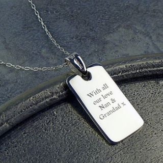 small silver dog tag by hersey silversmiths
