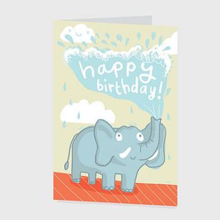 'elephant birthday' greeting's card by sarah ray