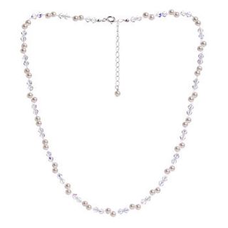 crystal and pearl twist necklace by vivien j