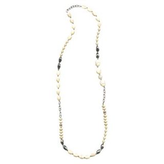 Womens Fashion Beaded Necklace   Silver/Natural