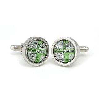 personalised tax disc cufflinks pre 1960's by me and my car