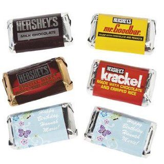 Personalized Aqua All Aflutter Mini Candy Bars   Bridal Shower & Bridal Shower Favor Candy  Gourmet Food  Grocery & Gourmet Food
