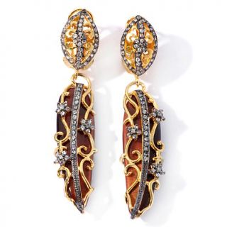 Rarities Fine Jewelry with Carol Brodie Gemstone and Zircon Leaf Drop Earrings