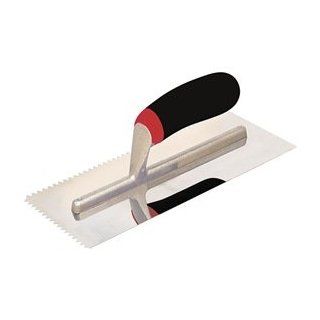 Notched Trowel, 4 1/2 x 11 In, SS, V Notch   Masonry Hand Trowels  