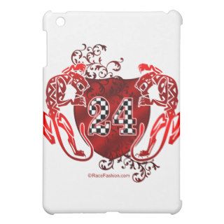 racing number 24 red with panthers/tigers iPad mini case