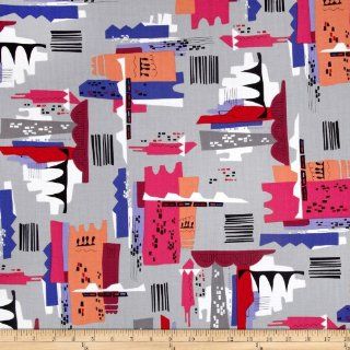 City Scenes Abstract Buildings Light Grey Fabric