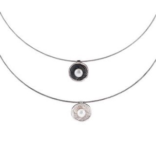 moon drop pendant with white pearl by anne morgan contemporary jewellery