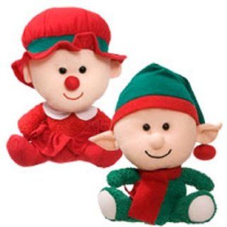 RED Cuddly Cousins Plush Christmas Elves, 7" (with assorted toy)   Teddy Bear Plush Toys