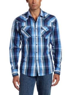 Wrangler Men's 20x Shirt Collection Snap, Indigo/Navy/Grey, Large at  Mens Clothing store Button Down Shirts